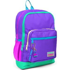 Coral High Kids Mor Renk Detaylı Dört Bölmeli Okul Sırt Çantası 23734