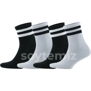 Unısex Çizgili Coton Spor Çorap 4 Lü