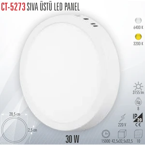 CT-5273 Sıva Üstü LED Panel 30W