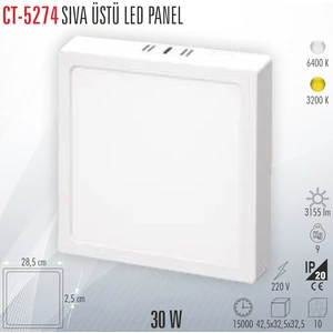 CT-5274 Sıva Üstü LED Panel 30W