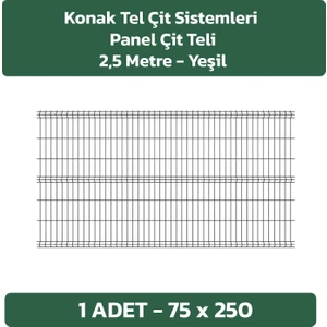 KONAK TEL ÇİT SİSTEMLERİ 1 ADET PANEL ÇİT TELİ 75X250 CM YEŞİL