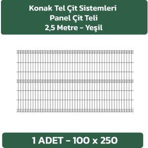 KONAK TEL ÇİT SİSTEMLERİ 1 ADET PANEL ÇİT TELİ 100X250 YEŞİL