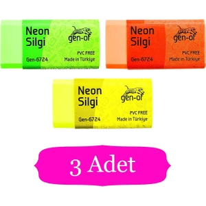 No 24 Pvc Free Orta Boy Neon Silgi 6724 3 Adet