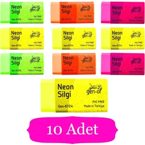 No 24 Pvc Free Orta Boy Neon Silgi 6724 10 Adet