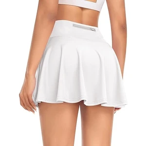 Oceans Butik Beyaz Darkalıp Çift Katmanlı Sırt Fermuarlı Etek Darkalıp Polyamid Kumaş Mini Shorts Skirt