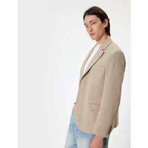 Kruvaze Blazer Ceket Slim Fit Kapaklı Çift Cep Detaylı