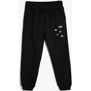 Basic Jogger Eşofman Altı Baskı Detaylı Beli Bağlamalı Cepli