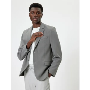 Kruvaze Blazer Ceket Slim Fit Kapaklı Çift Cep Detaylı