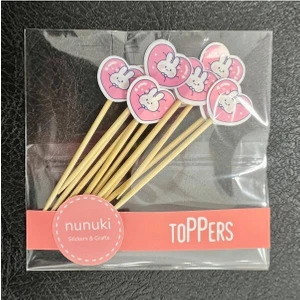 Bebek Tavşanlar Pembe Sunum Kürdanı Baby Shower Cinsiyet Partisi Pink Heart Konsept Parti Süsü 0003