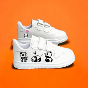 Amazoon Desing Panda Baskılı Sneaker Çocuk Baskılı Spor Ayakkabı Okul Kreş