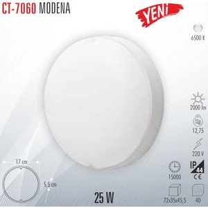 CT-7060 Modena 25W Sıva Üstü Aplik
