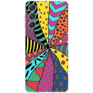 Printify Samsung Galaxy M34 5g ile Uyumlu Retro Color 4  Kamera Korumalı Şeffaf  Kılıf
