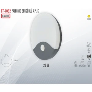 CT-7092 Palermo Sensörlü Aplik 20W