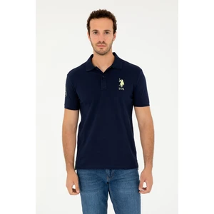 U.S. Polo Assn. Erkek Slim Fit Polo Yaka Lacivert Basic Tişört 50279568-VR033