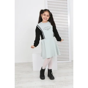 Toontoy Kids  Kız Çocuk Garni Detaylı Baskılı Elbise