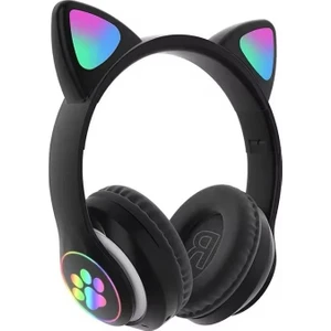 Kablosuz Kedi Kulaklık Işıklı Kulaküst Mikrofonlu Bluetooth Hafıza Kart Girişli Kulaklık