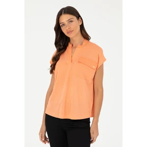 U.S. Polo Assn. Kadın Somon Hakim Yaka Tişört 50281814-VR047