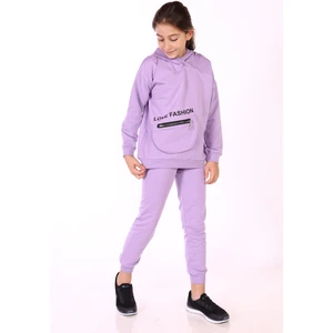 Toontoy Kids Toontoy Kız Çocuk Cep Detaylı Baskılı Eşofman Takımı