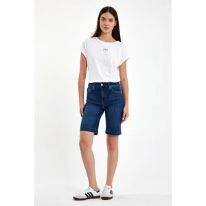 Kadın Gabriel Dark Blue Regular Fit Jean Şort