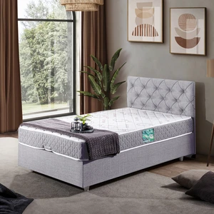 Eylül Tek Kişilik Baza Başlık Comfort Yatak Seti - Açık Gri