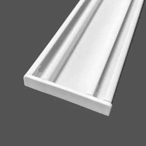 Plastik Kapaklı Iki Kanallı Alüminyum Beyaz Perde Rayı (61MM) Ikili Korniş