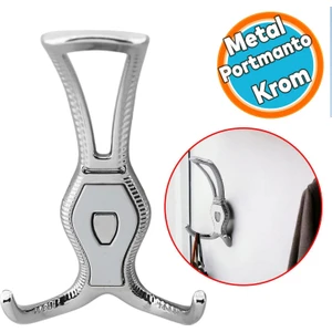 Portmanto Askı Metal Vestiyer Duvar Dolap Elbise Askısı Krom Renk Mobilya Askılığı Aparat