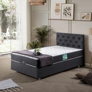 Eylül Tek Kişilik Baza Başlık Comfort Yatak Seti - Antrasit Gri