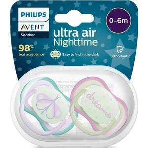 Philips Avent Ultra Air Night Karanlıkta Parlar Gece Emziği 0-6 Ay Kız SCF376/19
