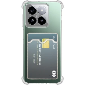 Kzy Xiaomi Mi 14 Pro Kapak Kamera Korumalı Kartlıklı Darbe Emici Özellikli Şeffaf Silikon Kılıf