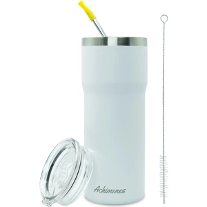 Travel Paslanmaz Çelik Termos Bardak 590 ml Pipetli