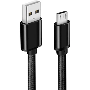 Samsung Huawei Xiaomi Uyumlu Micro Usb Şarj Ve Data Kablosu Örgülü Siyah 1.2m