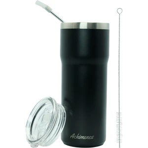 Travel Paslanmaz Çelik Termos Bardak 590 ml Pipetli