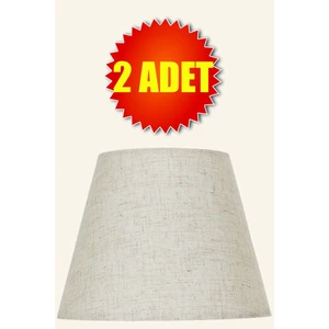Krem Kumaş Lambader Başlık 2 Adet Konik Çap 35 cm LB830