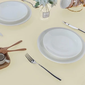 Zeren Home Sıvıya Dayanıklı Pamuk Keten Dertsiz Masa Örtüsü Krem