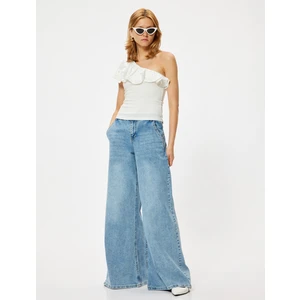 Fırfırlı Tek Omuz Üst Fisto Detaylı Slim Fit