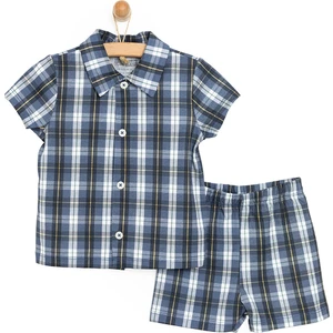 Kısa Kol Gömlek Yaka Pijama Takımı Erkek Bebek