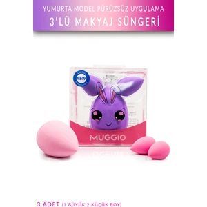 Yumurta Model Makyaj Sünger Seti, Fondöten, Kapatıcı, Pudra Uygulama 3'lü Set