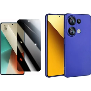 Xiaomi Redmi Note 13 Pro 4g ile Uyumlu Soft Yumuşak Telefon Kılıfı ve Hayalet Privacy Ekran Koruyucu Seti