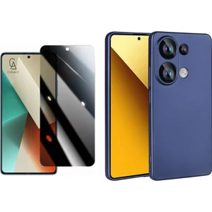 Xiaomi Redmi Note 13 Pro 4g ile Uyumlu Soft Yumuşak Telefon Kılıfı ve Hayalet Privacy Ekran Koruyucu Seti