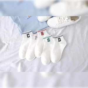 Ozzy Socks 5 Çift Çizgili Harf Kolej Kadın  Çorap