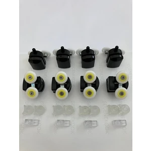 Seçenek Çok Rulmanlı Cam Duşakabin Tekerleği Metal Kırılmaz Gövde Siyah 8'li Tam Set