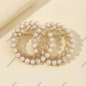 Punky Store Incili Çift Halka Zarif Broş