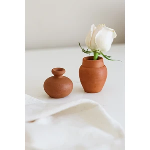 Beige & Stone Mini Çömlek Vazo Seti 2'li