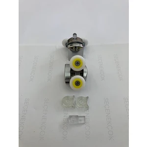 Seçenek Çok Rulmanlı Cam Duşakabin Tekerleği Metal Kırılmaz Gövde Krom 2'li Set