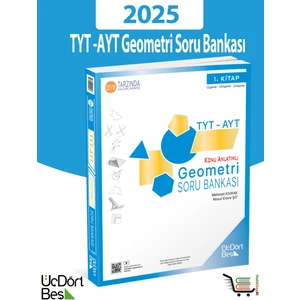 ÜçDörtBeş Yayınları 345 - Tyt-Ayt 2025 Model Geometri Soru Bankası - Güncel Baskı