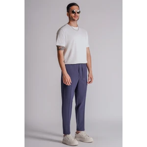 Erkek Yandan Cepli Beli Lastikli Slim Fit Chino Pantolon Lacivert