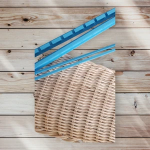 Dolunay Mum Rattan Örme Yardımcı Kare Başlangıç Seti Rattan