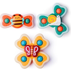 CARA CARO 3 Adet Vantuz Spinner Oyuncaklar Yenilikçi Spinning Tops Yürüyor Oyuncaklar Bebekler Için Duyusal Bebek Banyo Oyuncakları (Kelebek + Salyangoz + Arı)