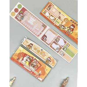 Sevimli Kız Turuncu Kapak İndeks Sticker/İndex/Postit/Post-it/Kitap Ayracı/Not Kağıdı