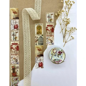 Pul Çay Saati Tek Tek Çıkartmalı - Washi Bant - Sticker  - Bullet Journal - Defter Süsleme